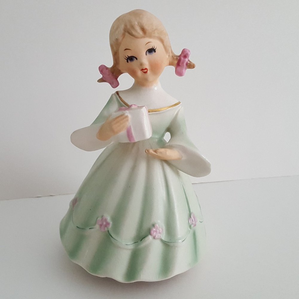 Vintage Schmid Revolving Musical Figurine  *AS IS NO BASE Happy Birthday 1960's